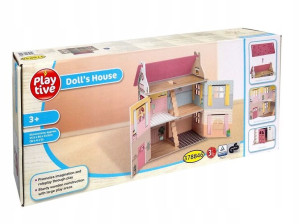 Drewniany domek dla lalek 33,5x55,5x66cm