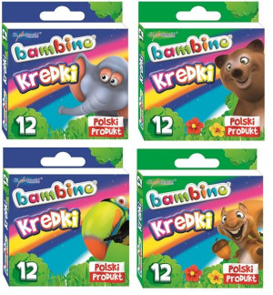 Bambino Kredki Świecowe 12 Kolorów