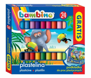 BAMBINO PLASTELINA SZKOLNA z podkładką 24 kolory
