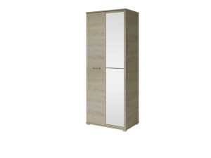 Szafa Garderoba Dwudrzwiowa Dzielona + LUSTRO -  Julia 80cm | Sonoma