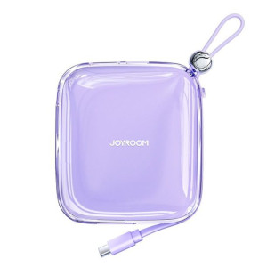 Joyroom powerbank 10000mAh Jelly 22.5W z wbudowanym kablem USB C fioletowy