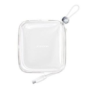 Joyroom powerbank 10000mAh Jelly 22.5W z wbudowanym kablem USB C biały