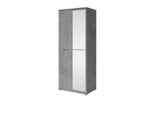 Szafa Garderoba Dwudrzwiowa Dzielona + LUSTRO-  Julia 80cm | Beton