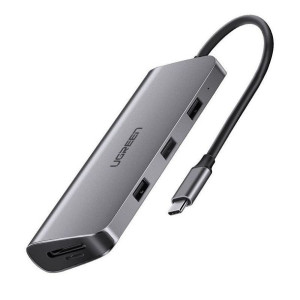 Adapter hub 9w1 UGREEN USB-C do HDMI 4K, 3x USB 3.0, Typ-C PD, RJ45, SD, Mi