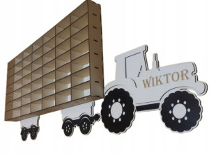 półka na resoraki hot wheels, traktor z grawerem