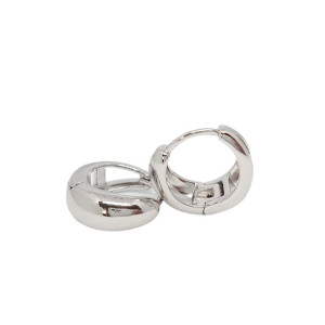 Srebrne Kolczyki Kółeczka 14mm Platynowane Klasyka Kółka 14mm