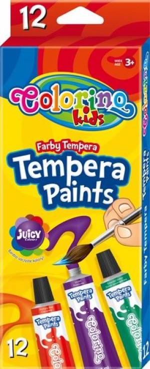 Colorino Farby Tempera W Tubach 12ml 12 Kolorów