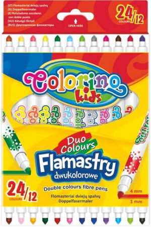 Colorino Flamastry 12 Kolorów Dwukolorowe 12/24 Kolorów