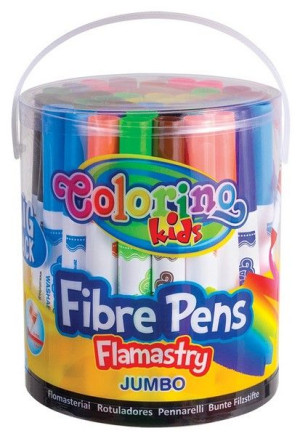 Colorino Flamastry Jumbo Ze Stożkową Końcówką 12 Kolorów 48 Sztuk W Tubie