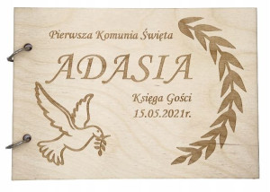 Księga gości z grawerem Pierwsza Komunia Święta