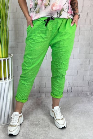 Spodnie Gnieciuchy Big Plus Size Limonkowe (44-48)