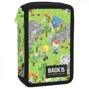 Backup Piórnik Dwukomorowy Wyposażony Game Level Dla Fana Minecraft