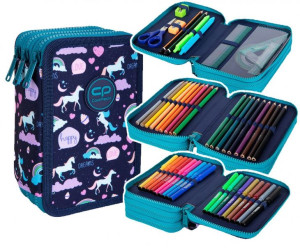 Coolpack Piórnik Trzykomrowy Wyposażony Unicorn