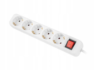 Przedłużacz Lanberg Biały 1,5m 5x 230v Pełna Miedź