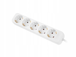 Przedłużacz Lanberg Biały 3m 5x 230v Pełna Miedź