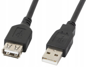 Przedłużacz Usb-a M/f 2.0 0.7m Czarny Lanberg