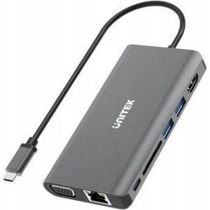 Adapter USB-C HUB 8w1 USB 3.1 Typ-C PD 100W Unitek
