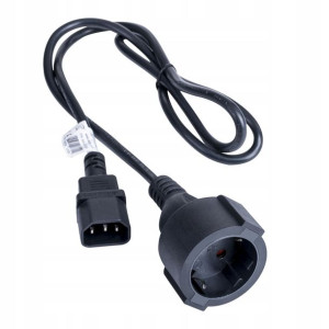 Adapter zasilający IEC C14 CEE 7/3 250V/50Hz 1m