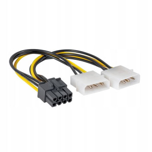 Adapter 2x Molex (m) / PCI-Express (f) 8-pin Akyga