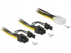 Adapter Zasilania 6 Pin ->2x 8 Pin 15cm Delock