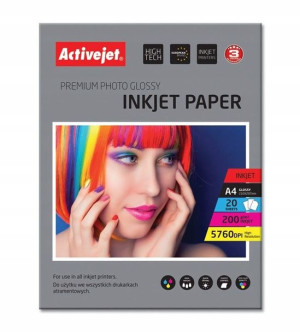 Activejet Papier Foto błyszczący A4 20szt 200g