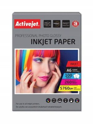 Papier foto błyszczący żywicą powlekany A6 100szt