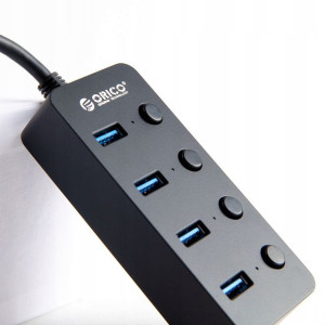 Hub USB 3.1 4 porty, z wyłącznikami Orico