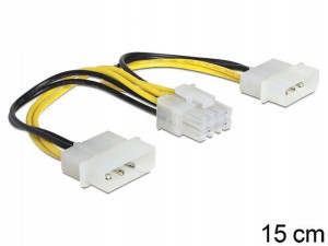 Kabel Zasilający Eps 8 Pin(f)->2x Molex(m) 15cm