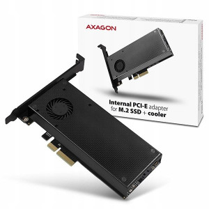AXAGON PCIe x4 na dysk SSD M.2 NVMe chłodzenie
