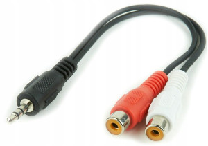 Kabel minijack (3,5 mm) - 2x RCA (cinch) 0,2 m