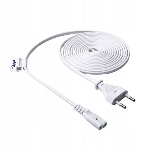 Kabel zasilający ósemka IEC C7 230V 3.0m biały RTV