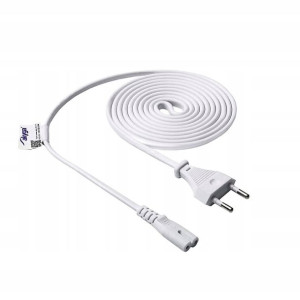 Kabel zasilający ósemka CEE 7/16 IEC C7 1,5m biały