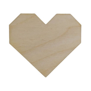 Scrapki kwadratowe serce drewniane 5cm 1szt