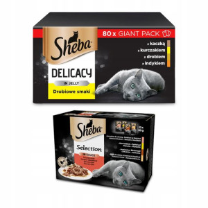 SHEBA 80x85g Selection Drobiowe smaki + GRATIS