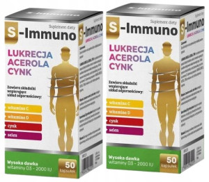 S-lab S-immuno 2x50kaps. Lukrecja Acerola Cynk