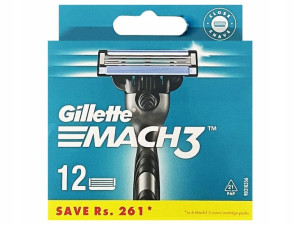 Gillette Mach 3 Ostrza Wkłady Noże Maszynki 12szt