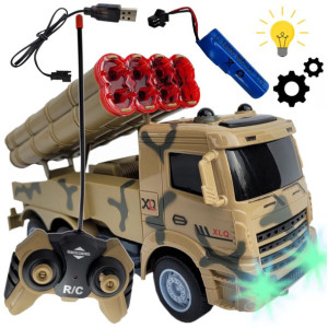 Auto Ciężarówka Wojskowa Rakiety R/C Zdalnie Sterowana Pilot Ledy