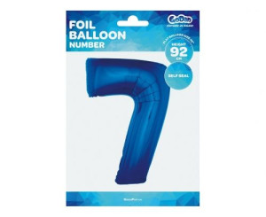 Balon foliowy "Cyfra 7", niebieska, 92 cm