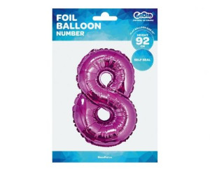 Balon foliowy "Cyfra 8", różowa, 92 cm