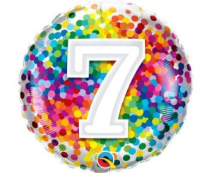 Balon foliowy 18" QL RND Tęczowe konfetti 7