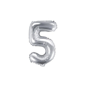 Balon foliowy Cyfra ''5'', 35cm, srebrny