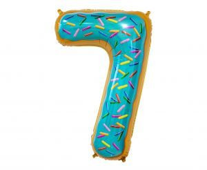 Balon foliowy Cyfra 7, ciasteczko, 78 cm