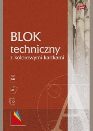 Blok techniczny A4 10k kolor UNIPAP p10, cena za 1szt.