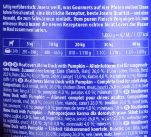 Josera Meatlovers Menu Kaczka z dynią karma mokra dla psów 400g