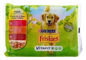 Purina Friskies Aduld Galaretka Wołowina Kurczak Jagnięcina 4x100g