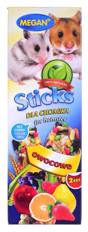 MEGAN Sticks kolby dla chomika owocowe - kolby dla chomików - 2 szt.