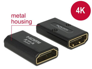 Delock Adapter Hdmi (f) -> Hdmi (f) Beczka Czaarny 4k 65659