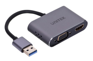 Unitek Adapter Usb-a - Hdmi & Vga, Fullhd, M/f