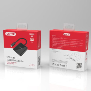Unitek Adapter Usb-c 2x Hdmi 2.0a 4k 60hz, V1408a