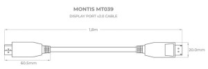 Montis Kabel Displayport V2.0 4k 8k Mt039-1.8 1.8m